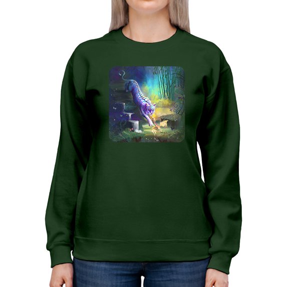 Tiger And Tiny Dragon Sweatshirt Women -Rose Khan Designs, Female 5X-Large