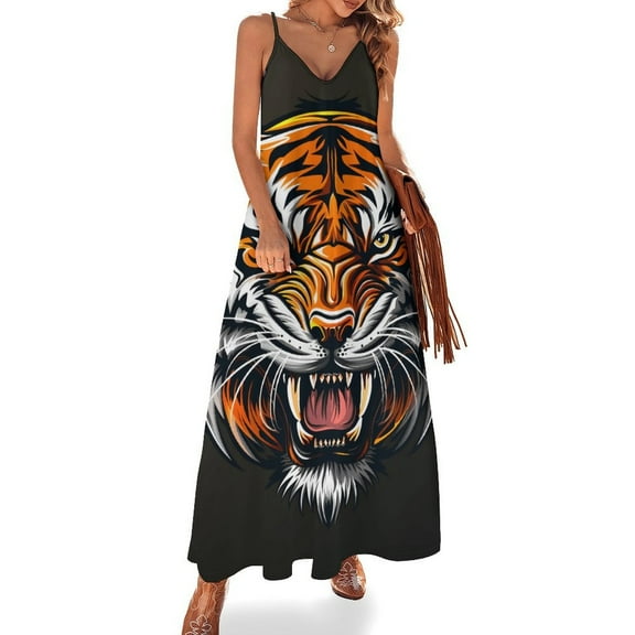 Tiger Animal Graffiti Fine Art Sleeveless Dress Summer Dress Woman 2025