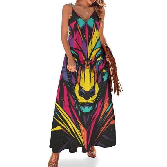 Tiger Animal Graffiti Fine Art Sleeveless Dress Summer Dress Woman 2025