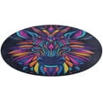 thumbnail image 1 of Tiger Animal Graffiti Floral Medallion Round Rug - Small Round Area Rug, Soft Non-Slip Machine Washable Bedroom Mat Indoor Accent Entry Carpet for Office Desk Dorm Hallway, 1 of 6