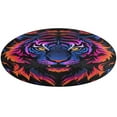 thumbnail image 1 of Tiger Animal Graffiti Floral Medallion Round Rug - Small Round Area Rug, Soft Non-Slip Machine Washable Bedroom Mat Indoor Accent Entry Carpet for Office Desk Dorm Hallway, 1 of 6