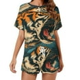 thumbnail image 1 of Tiger Animal Graffiti Pajamas Set Womens Loungewear Sleepwear 2 Piece PJ Sets, 1 of 7