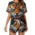 thumbnail image 1 of Tiger Animal Graffiti Print Women'S Pajamas Set Summer Sleepwear Sets 2 Piece Lounge Set, 1 of 7