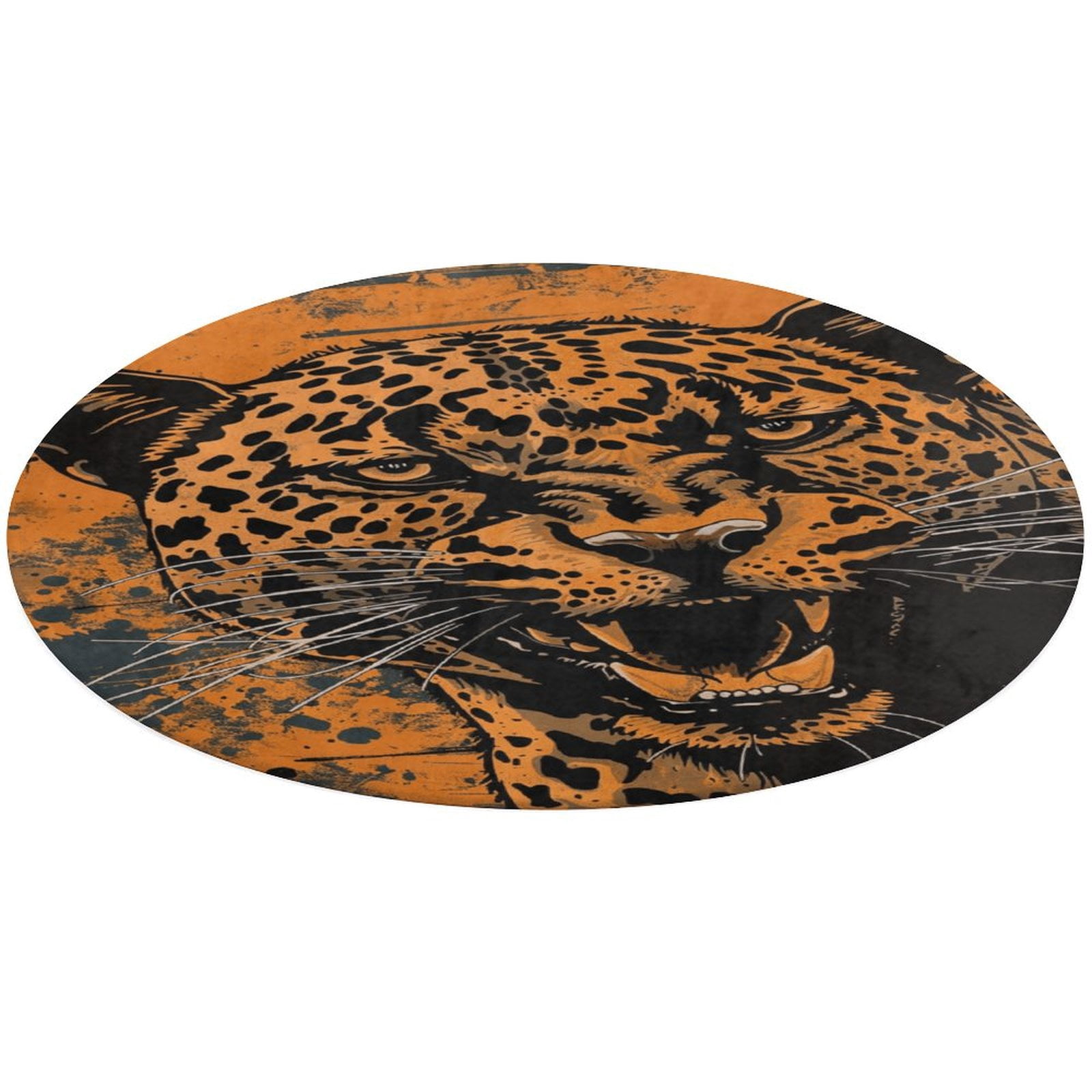 Tiger Animal Graffiti Round Rugs -Washable Non-Slip Small Round Area ...