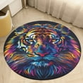 thumbnail image 1 of Tiger Animal Graffiti Round Small Area Rug, Print Non Slip Washable Floor Mat, Soft Throw Rug for Living Room, Powder Room Entryway, Bathroom, Bedside, 1 of 6