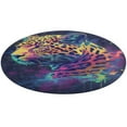 thumbnail image 1 of Tiger Animal Graffiti Washable Round Rug -Circle Area Rugs for Nursery Bedroom, Vintage Non Slip Non Shedding Low Pile Carpet for Living Room Coffee Table Entryway, 1 of 6