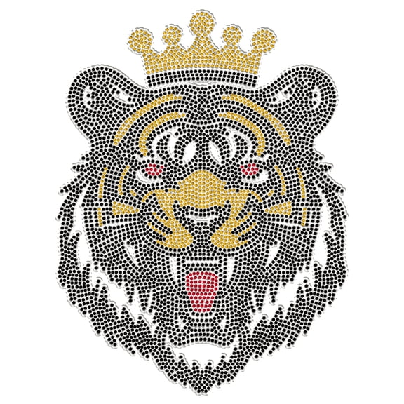 Tiger Animal Rhinestone Iron on Hotfix Transfer Tiger Sparkling DIY Patch Repair King of The Forest Hot Fix Applique for Crafting