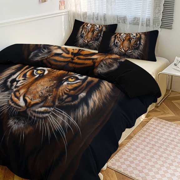 Tiger Animals Bedding Set Couple Bedclothes Pillowcase Customized Home Textiles Bed Set for Bedroom Decoration