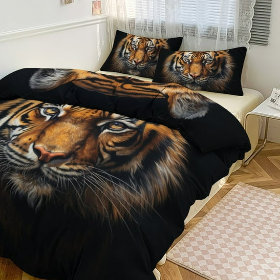 Tiger Animals Bedding Set Couple Bedclothes Pillowcase Customized Home Textiles Bed Set for Bedroom Decoration
