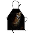 thumbnail image 1 of Tiger Apron King of Sundarbans Ethnic in a Dark Environment Mild Mannered Majestic Animal, Unisex Kitchen Bib Apron with Adjustable Neck for Cooking Baking Gardening, Dark Orange Black, by Ambesonne, 1 of 3