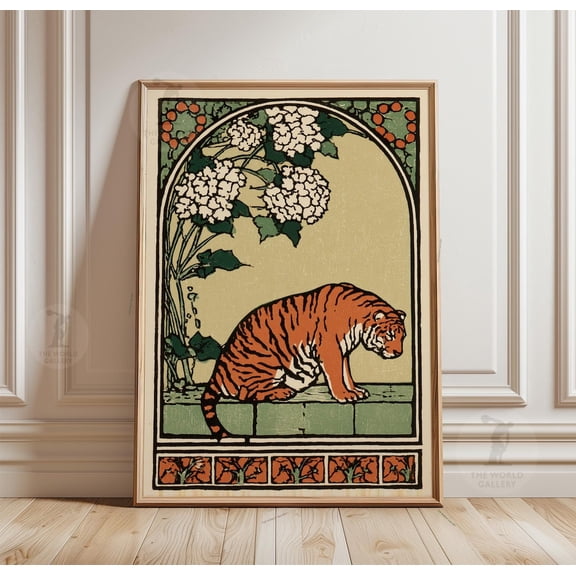 Tiger Arch Terracotta Floral Poster Unframed Paper Print