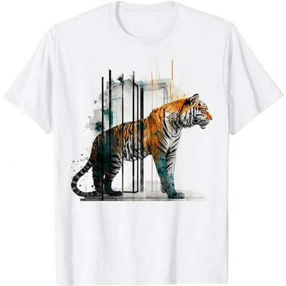 Tiger Architecture Art Work Animal T-Shirt