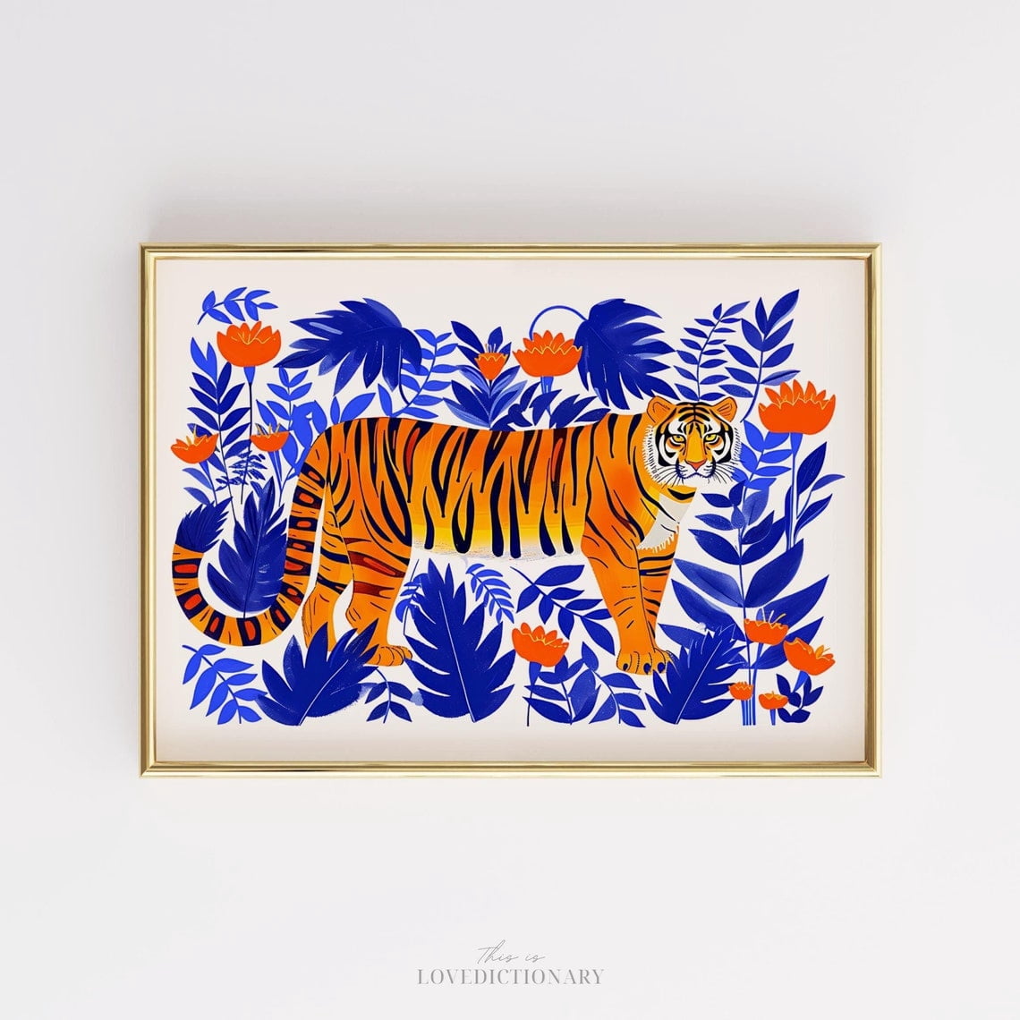 Tiger Art Print, Jungle Illustration, Animal Wall Art, Safari Animals ...