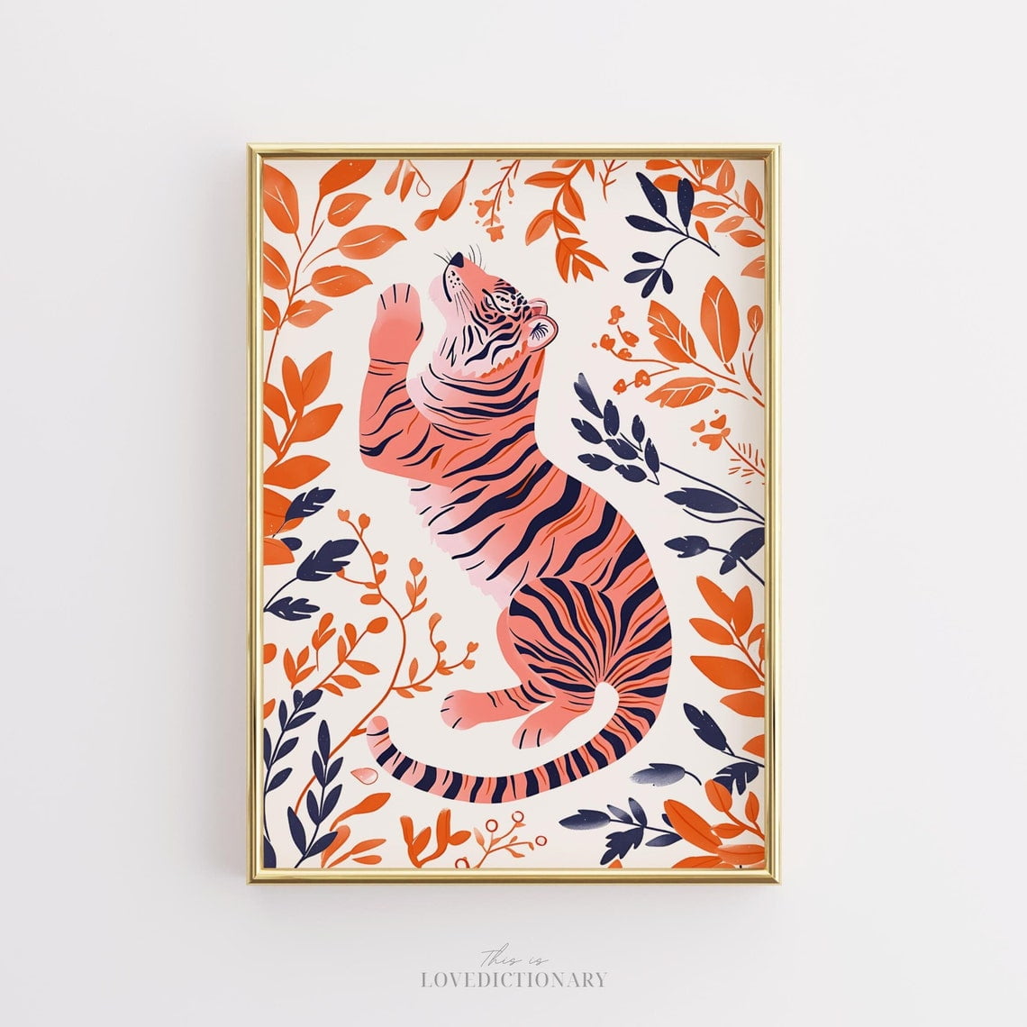 Tiger Art Print, Jungle Illustration, Animal Wall Art, Safari Animals ...