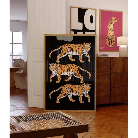 Tiger Art Print Tiger Wall Art Trendy Dorm Decor Funky Animal Decoration 1, Stretched Canvas 8x10in