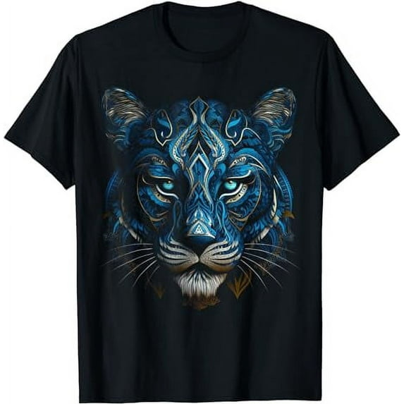 Tiger Artwork Blue Eyes - Animal Art Tiger T-Shirt