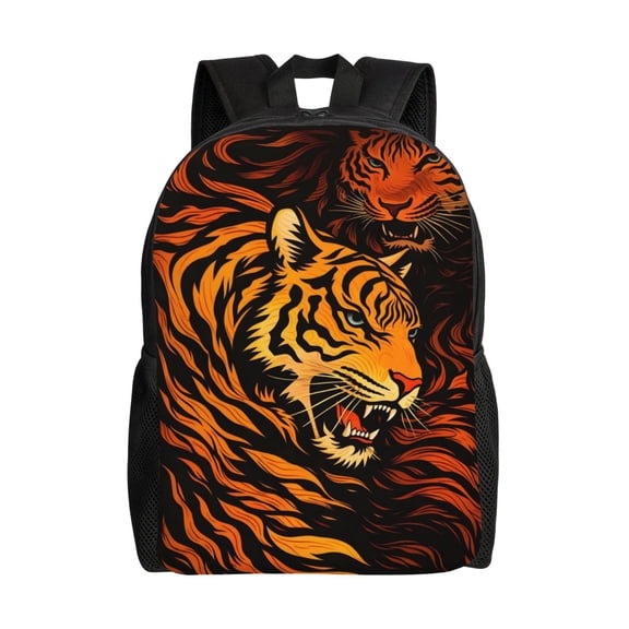 Tiger Backpack Full Front Print Travel Laptop Bag for Men and Women