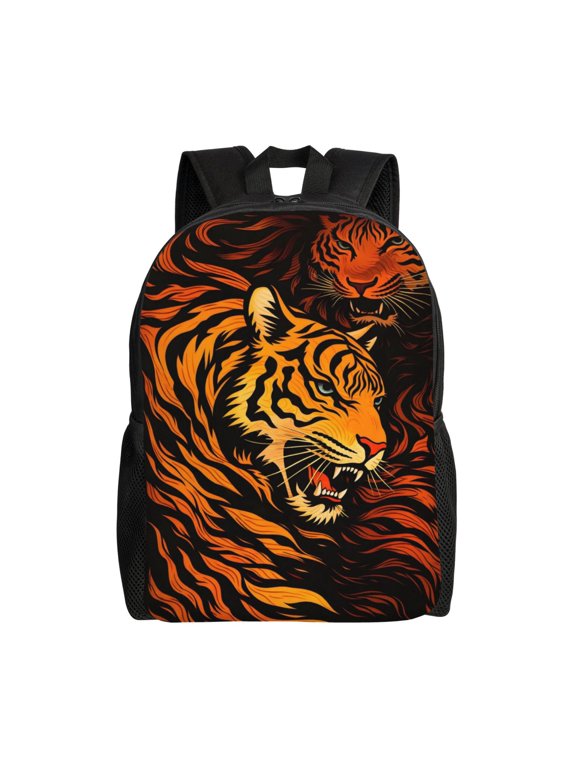 Tiger Backpack Full Front Print Travel Laptop Bag for Men and Women