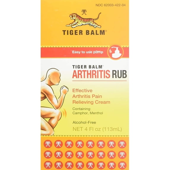 Tiger Balm Arthritis Rub, 4 oz. – Sore Muscle and Joint Relief Cream – For Use with Rheumatoid Arthritis and Carpal