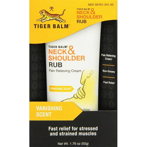 Tiger Balm Neck & Shoulder Rub, 50 g  Shoulder and Neck Topical Relief Cream  Sore Muscle and Joint Relieving Cream 