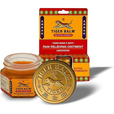 Tiger Balm Pain Relieving Ointment, Extra Strength, 0.63 Ounce, Cinnamon Yellow (Pack of 1)