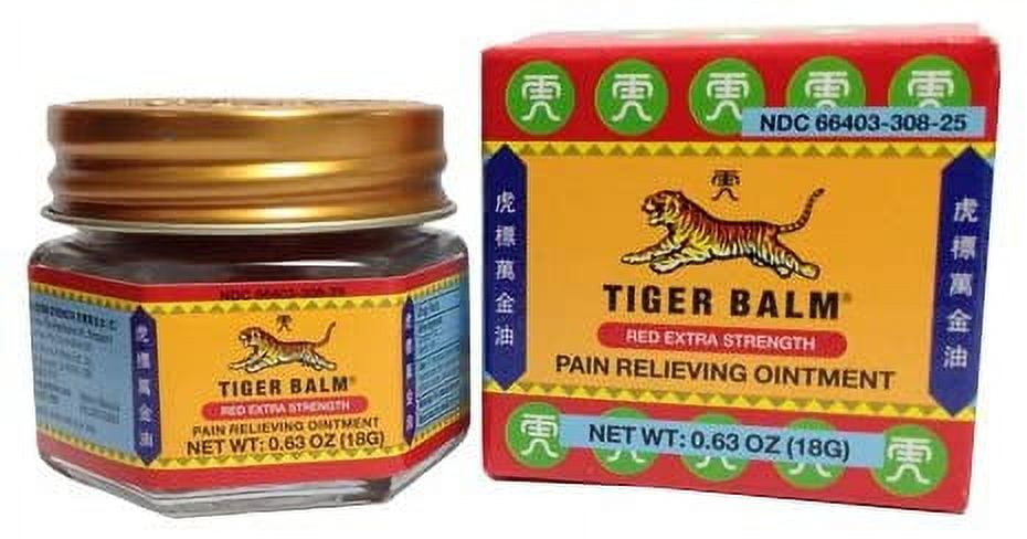 Tiger Balm Pomada para aliviar el dolor, extra fuerte, 0.63 onzas