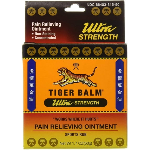 Tiger Balm Pain Relieving Ointment, Sports Ultra, 50g – Professional Size – Sports Rub Ultra Strength – Knee