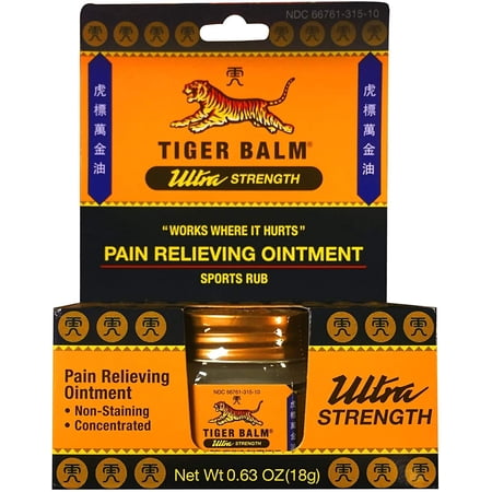Tiger Balm Pain Relieving Ointment, Ultra, 18g – Muscle Rub Ultra Strength – Tiger Balm –