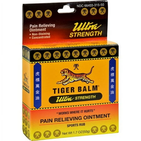 Tiger Balm Pain Relieving Ointment Ultra Strength - Non-Staining - 1.7 Oz (2 Pack)
