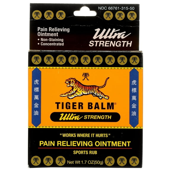 Tiger Balm Pain Relieving Ointment Ultra Strength Non-staining, 1.7 Ounce