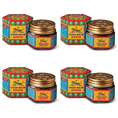 Tiger Balm Red Ointment For Effective Relief From Sprains, Pains, Muscular Aches - 21ml | Ayurvedic Balm | Pack of 4