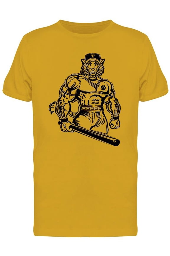 Tiger Baseball Team Mascot T-Shirt Men -Image by Shutterstock, Male x-Large