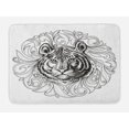 thumbnail image 1 of Tiger Bath Mat, Black and White Abstract Design Large Feline Head Sticking out from Bundle of Leaves, Non-Slip Plush Mat Bathroom Kitchen Laundry Room Decor, 29.5 X 17.5 Inches, Black White, Ambesonne, 1 of 2