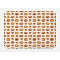 thumbnail image 1 of Tiger Bath Mat, Repeated Rounded Forms Jungle Tiger Lion Sharp Teeth Funky Characters Face, Plush Bathroom Decor Mat with Non Slip Backing, 29.5" X 17.5", Orange and Multicolor, by Ambesonne, 1 of 2