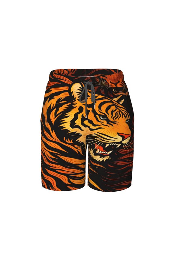 Tiger Beach Pants Lightweight Teen Shorts with Mesh Lining and Drawstring