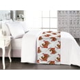 thumbnail image 1 of Tiger Bed Runner, Asian Style Animal with Swirly Pattern Wild Life Ethnic Art on Plain Back, Decorative Accent Bedding Scarf for Hotels Homes & Guest Rooms, Queen, Burnt Orange Vermilion, by Ambesonne, 1 of 3