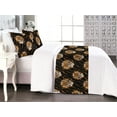 thumbnail image 1 of Tiger Bed Runner Set, Asian Themed Animal Pattern Powerful Ethnic Ornaments Repetitive Motif, Decorative Bedding Scarf & 2 Pillow Shams for Hotels Homes, Queen, Charcoal Grey and Apricot, by Ambesonne, 1 of 3
