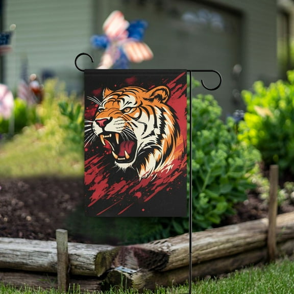 Tiger Blood Garden Flag Double Sided Outdoor Banners for Courtyard Outdoor Lawn Farmhouse Holiday Decorations