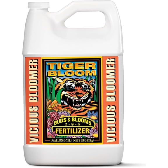 Tiger Bloom Liquid Plant Food - Phosphorus Fertilizer for Buds, Blooms & Flowering - Supports & Hydroponic Systems - High Micronutrient Formula with 2-8-4 Nutrient Ratio - 1 Gallon