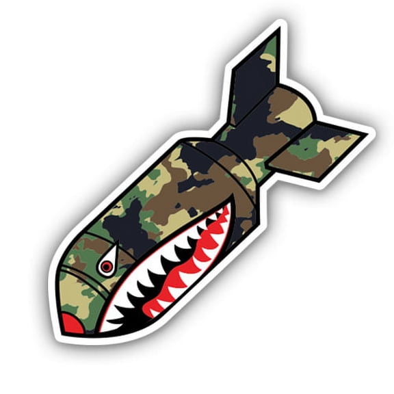 Tiger Bomb Angry War Hawk - 5" Vinyl Sticker - For Car Laptop I-Pad - Waterproof Decal
