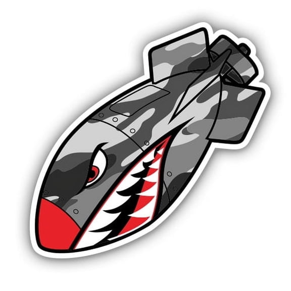 Tiger Bomb Camo War Hawk - 7" Vinyl Sticker - For Car Laptop I-Pad - Waterproof Decal