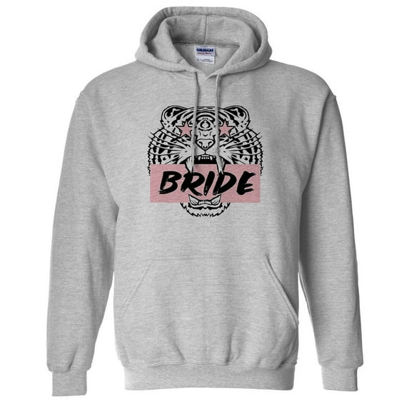 Tiger Bride Hoodie Sweatshirt Unisex 4X-Large Grey