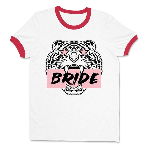 Tiger Bride Ringer Tee Shirt Unisex X-Large White/Red