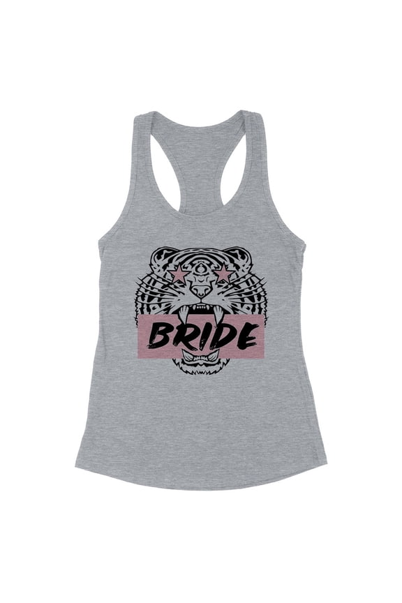 Tiger Bride Tank Top Fitted Racerback Women's X-Small Heather Grey