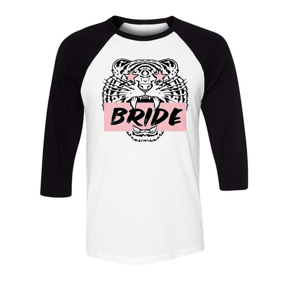 Tiger Bride Three-Quarter Raglan Sleeve Baseball Shirt Unisex Large White/Black