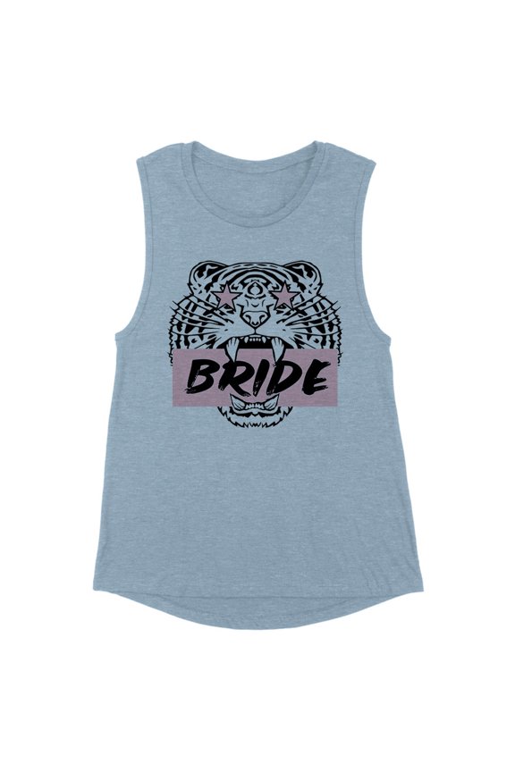 Tiger Bride Women's Muscle Tank Large Stonewash Denim