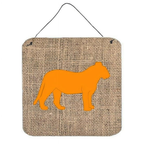 Tiger Burlap And Orange Aluminium Metal Wall Or Door Hanging Prints