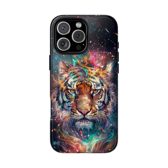 Tiger Burst Nebula Color Spectrum Phone Case for iPhone 17 16 15 14 13 12 11 Pro Max