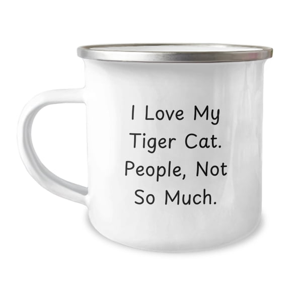 Tiger Cat Camping Mug Gifts from Friends and Family - Funny Tiger Cat Lover Mug for Christmas Unique Gifts