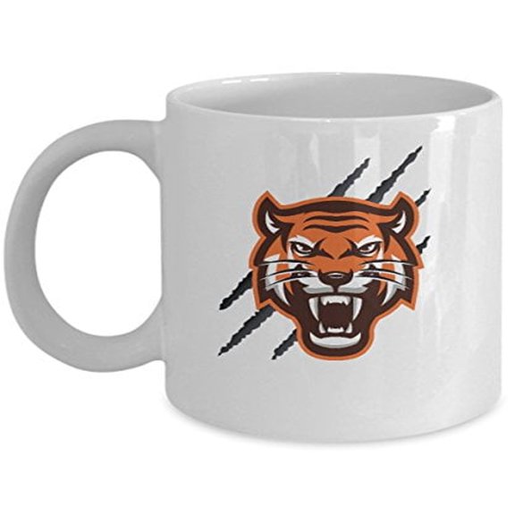 Tiger Cat 11 oz Coffee Mug - Animal Lover Gift White Ceramic